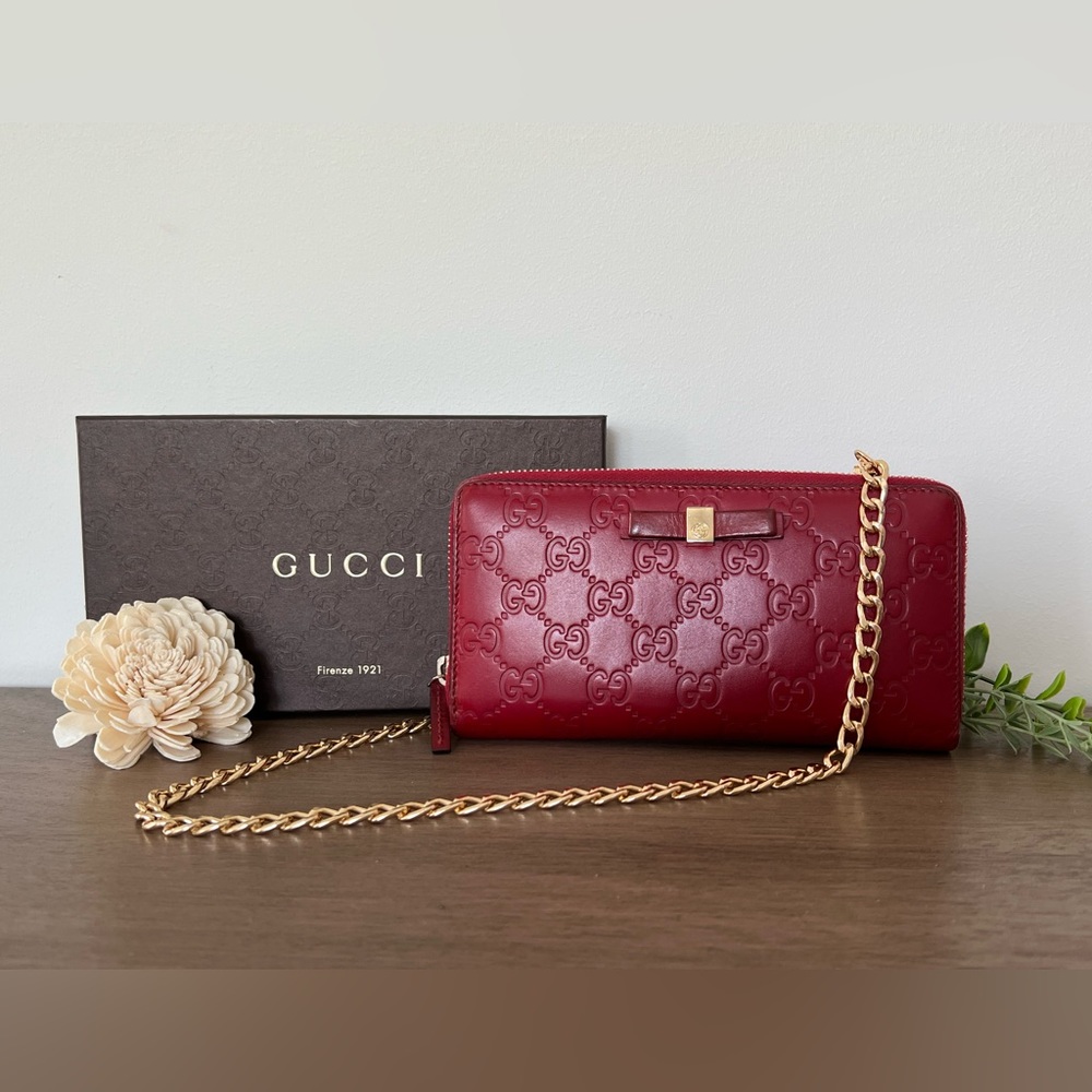 GUCCI WOC Red Long Wallet on Chain